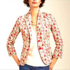 Talbots Petites Grace Fit Watercolor Rose Floral Flattering Blazer Size 12P